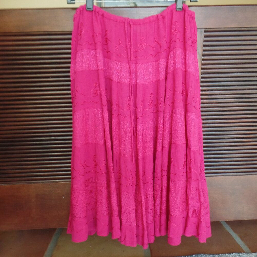 Indian Tropical Fashions Embroidered Skirt - NWOT Pink